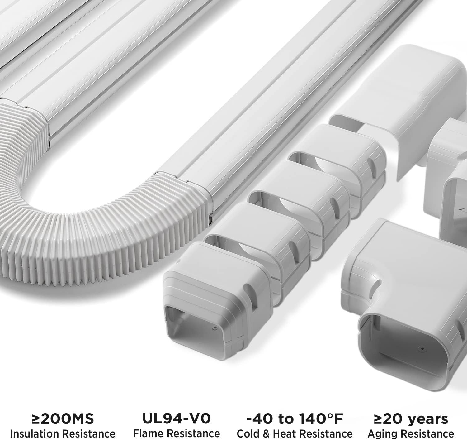 4" W � 14' L Decorative PVC Line Cover Kit for Mini Split and Central Air Condit gallery