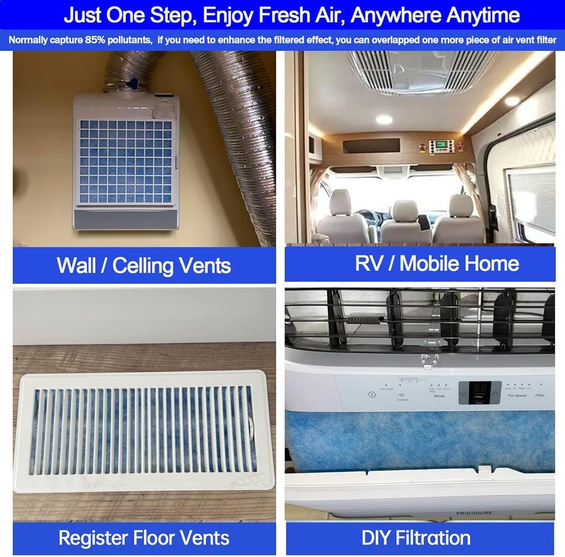 Air Vent Filter Kit Electrostatic Roll, Cut to Fit All Floor Registers,Grilles gallery