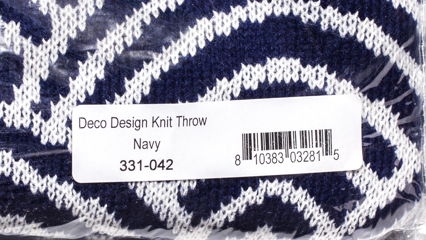 Deco Design Knit Throw Blanket Navy Blue Cottage Acrylic For Chair Sofa Bedford gallery
