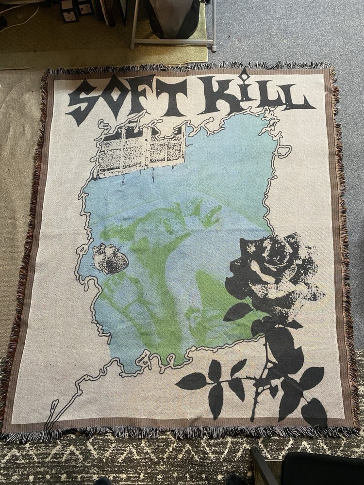 Soft Kill Throw Blanket White Gray Blue Black Rug Knitted Blanket Band Music