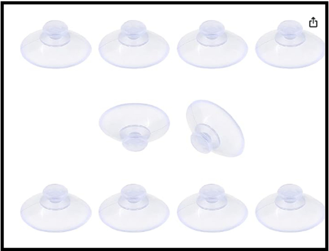 10 Pack 20mm Suction Cups for Glass Table Tops, Rubber Transparent Sucker Pads gallery