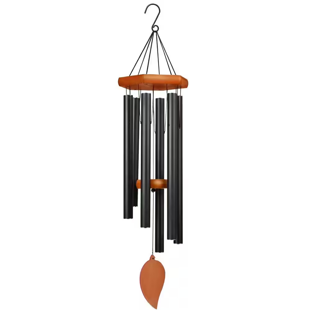 38 In. Memorial Wind Chime with 6 Thick Tubes Deep Tone Beech Wood and Aluminum gallery