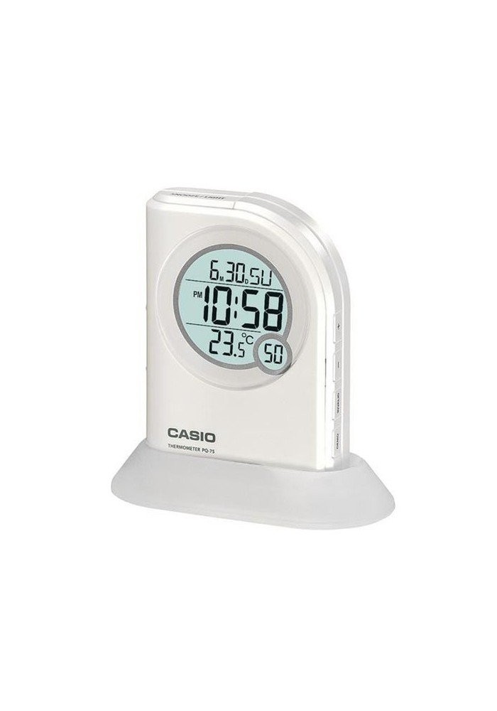 Casio PQ75-7DF Multi Function White Digital Thermometer Table Top Alarm Clock
