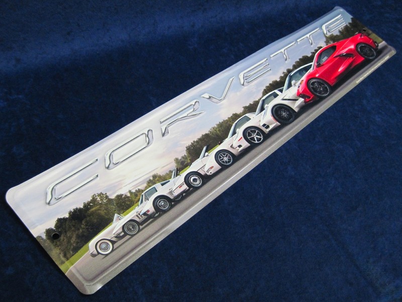 CORVETTE EVOLUTION ~ 24" Embossed Metal Sign ~ Garage Man Cave Bar ~ MADE in USA gallery
