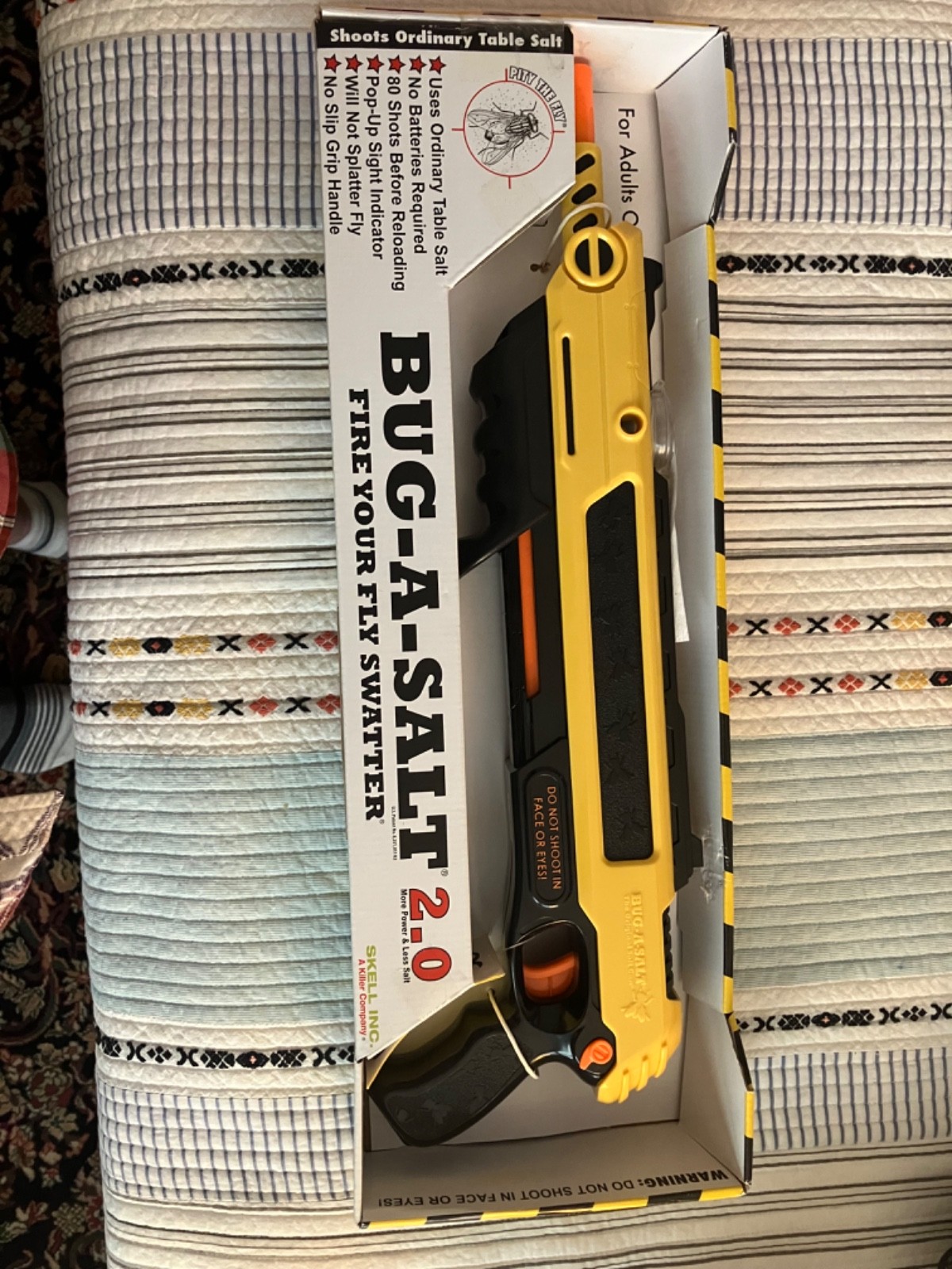 NIB BUG-A-SALT 2.0 Authentic Salt Gun Insect Control Adults Only Classic Yellow gallery