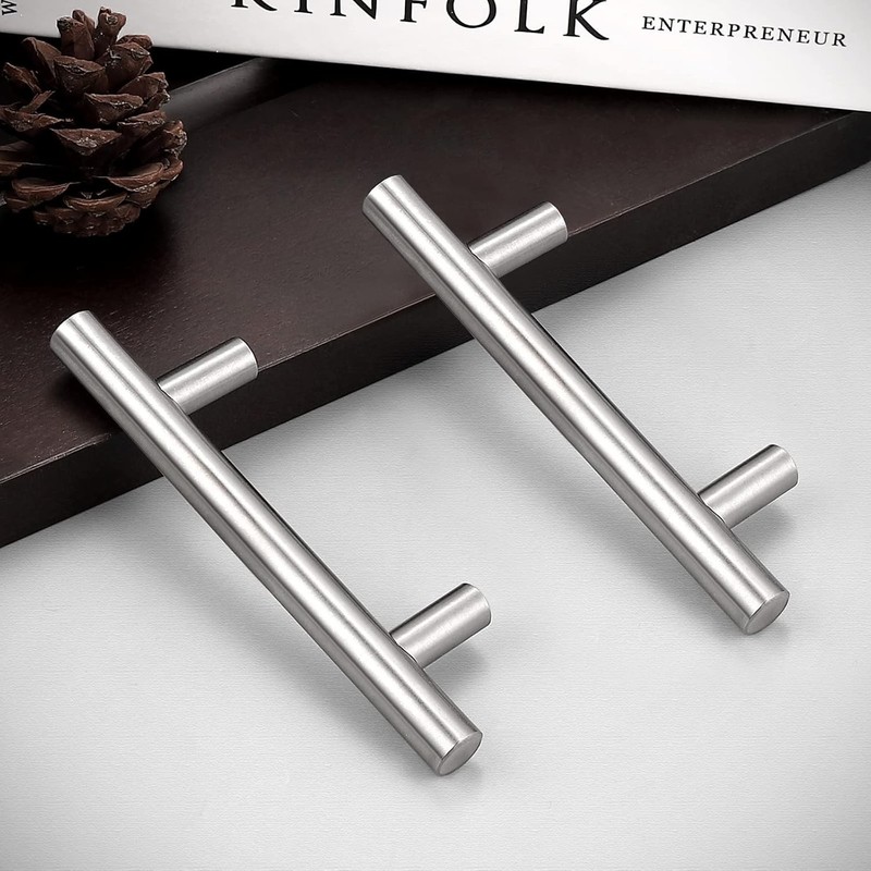 30 Pack 3 Inch Hole Centers Kitchen Cabinet Handles Euro T Bar Cabinet Pulls ... gallery
