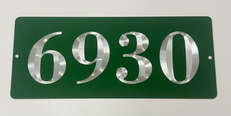 Engraved Personalized Custom House Number Street Address GREEN Metal 12x5 Sign gallery