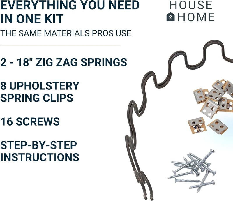 Easy Install 18” Sinuous Spring Replacement Kit - 2 Pack for Household Furniture gallery