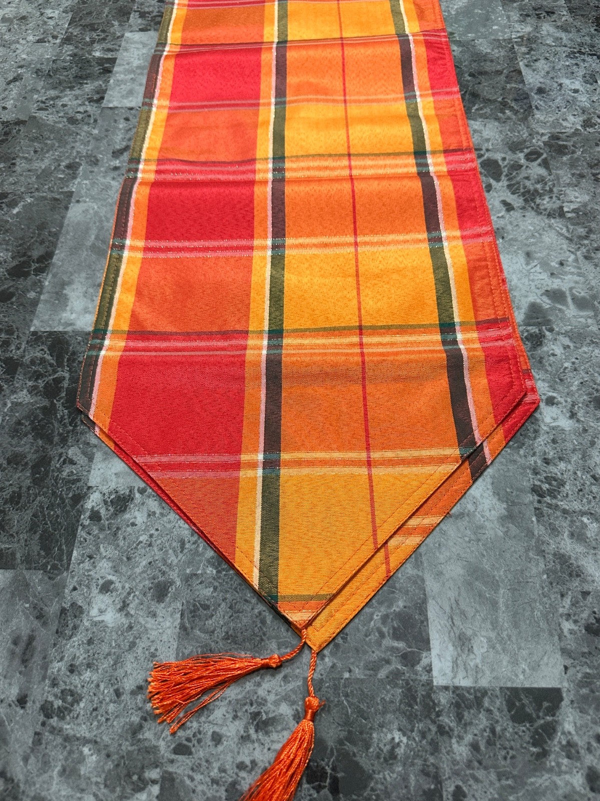 Beautiful orange TABLE RUNNER 70 by 13 inches, fall, halloween, thanksgiving gallery