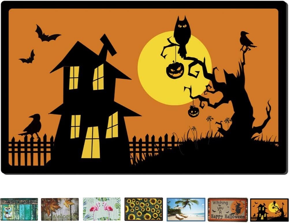 Halloween Doormat Non Slip Front Door Mat, Easy to Clean Low Profile Mat for Ent gallery