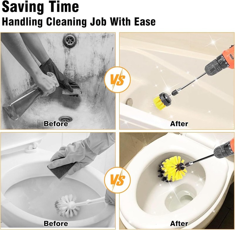 8 Pcs Drill Brush Attachment Set, Power Cleaning Scrub Brush Kit Free Shipping gallery