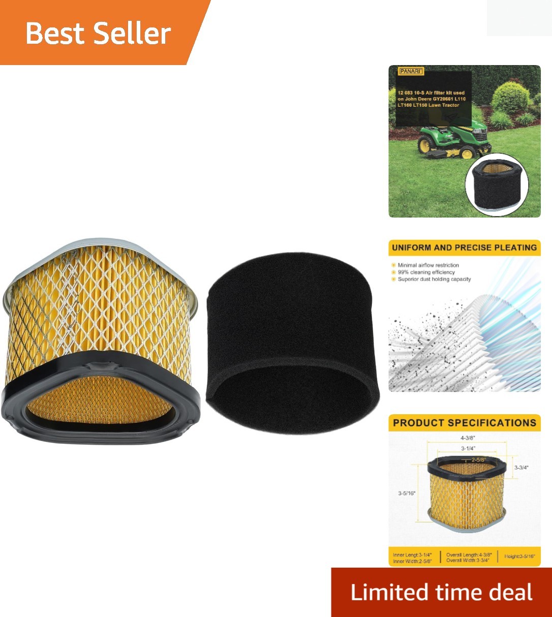 Vehicle-Specific Air Filter for JD L110 & LT160 - Precision Fit and Efficiency gallery