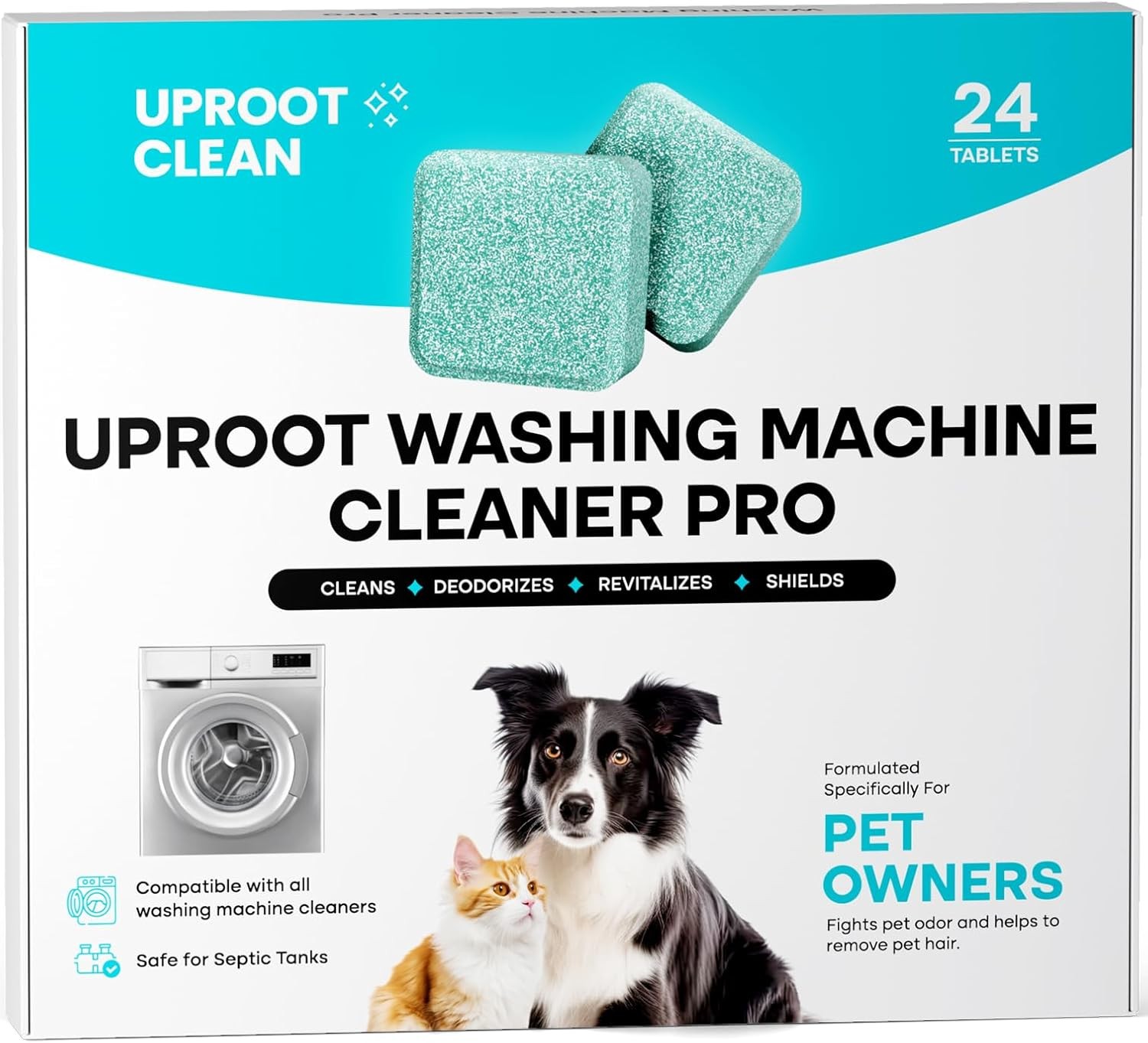 Uproot Clean Washing Machine Cleaner Tablets - 24 Pack for a 12 Month Supply. Fo gallery