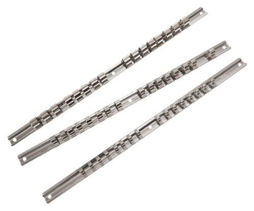 Ullman Steel Socket Rail Set Organizer Holder 3pc 1/4 3/8 1/2 Metric SAE USA gallery