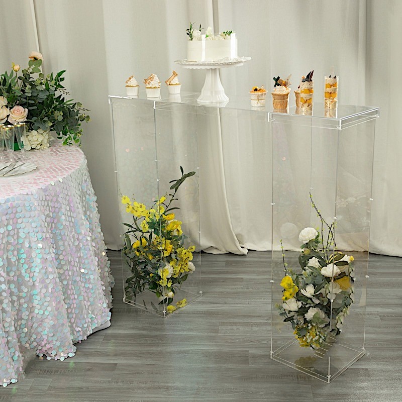 46" x 12" CLEAR Plexiglass Connector Plate for Rectangular Pedestal STANDS Party gallery