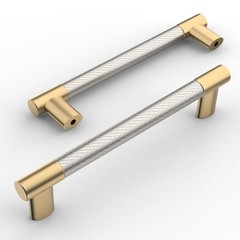 Amerdeco 10 Pack Cabinet Pulls 5 Inch 128MM Brushed Nickel Gold ZH0038