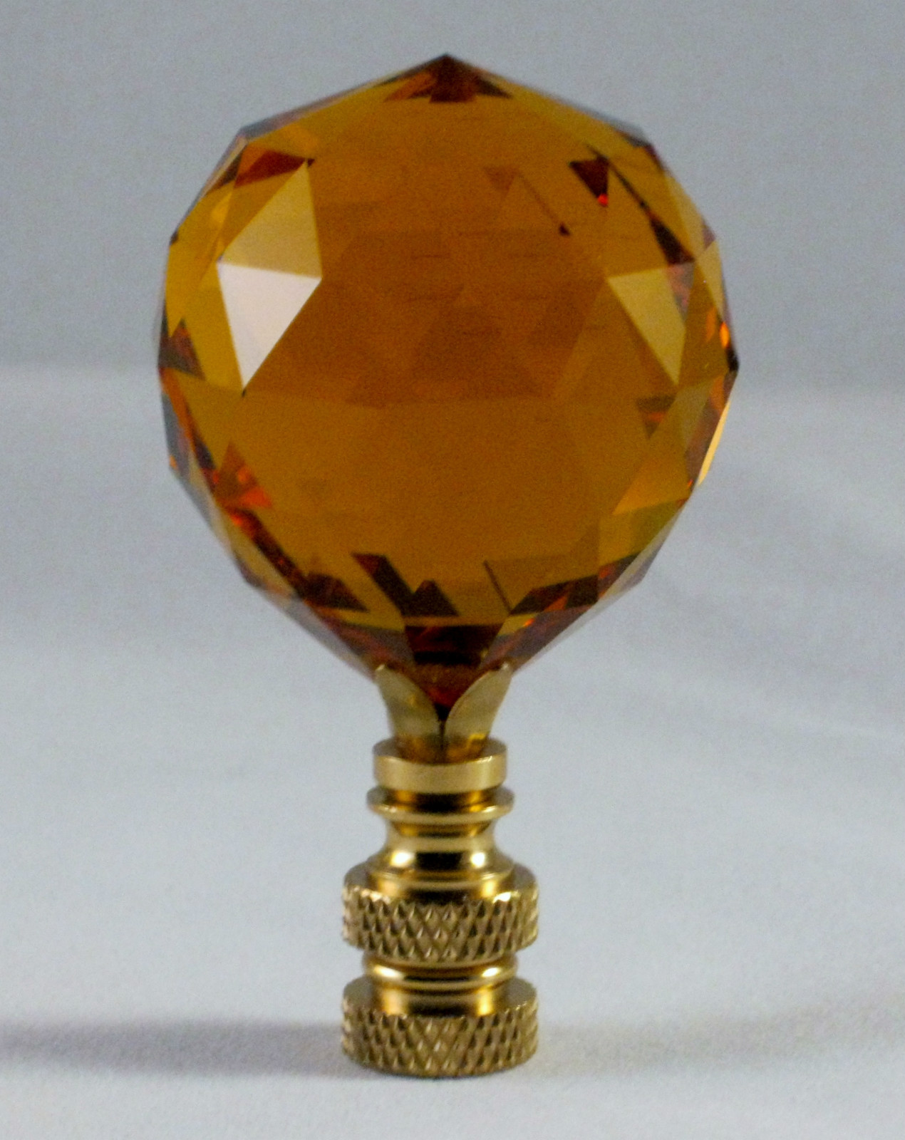 LAMP FINIAL-STUNNING LEADED CRYSTAL LAMP FINIAL-LITE AMBER-PB gallery