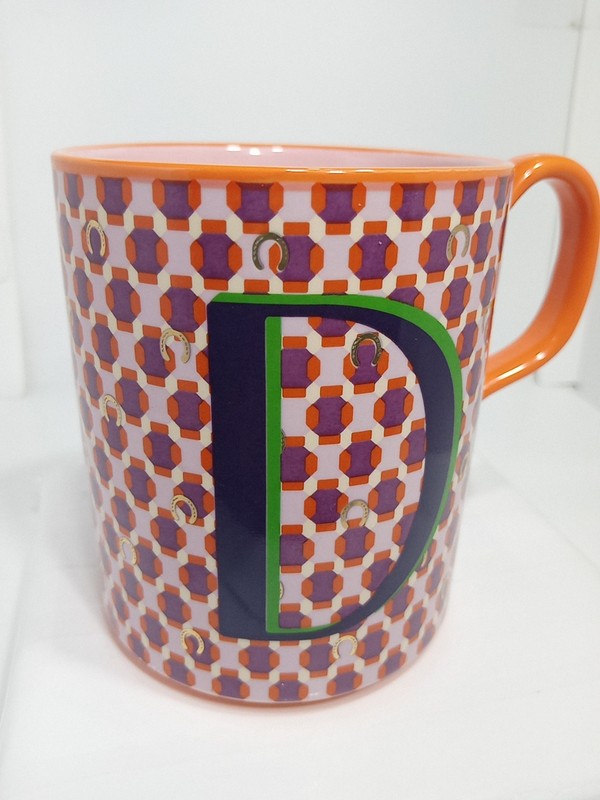 LETTER "D" MONOGRAM MUG. INITIAL "D" COFFEE MUG. ANTHROPOLOGIE MUG. B400 gallery