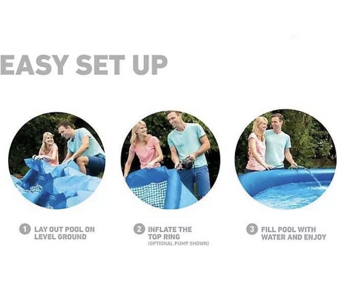 Intex Easy Set 10ft x 30in Above Ground Inflatable Round Swimming Pool W/O Pump gallery