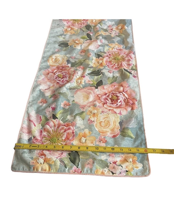 Nicole Miller Spring Floral Table Runner Spring Summer Roses Camellia 16x72 gallery