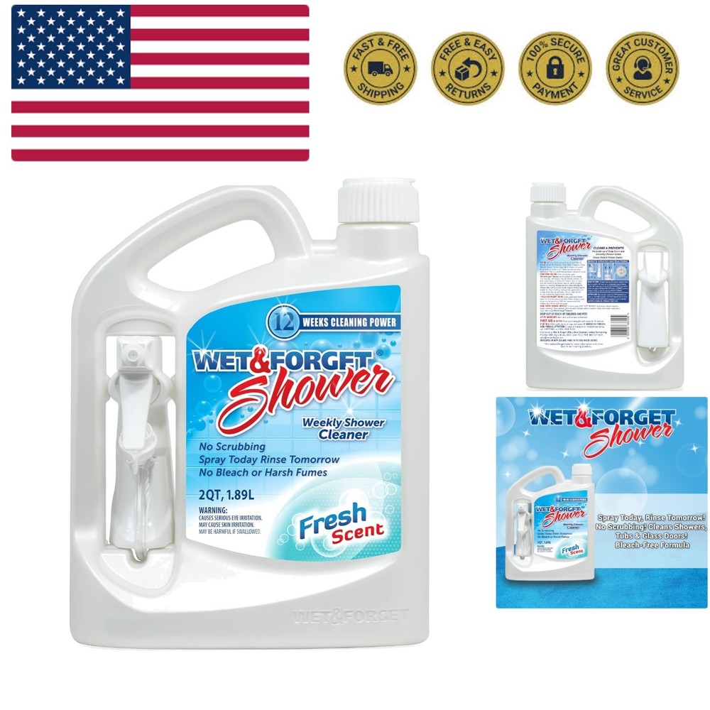 Shower Cleaner Spray Multi-Surface Weekly Application Requires No Scrubbing, ...