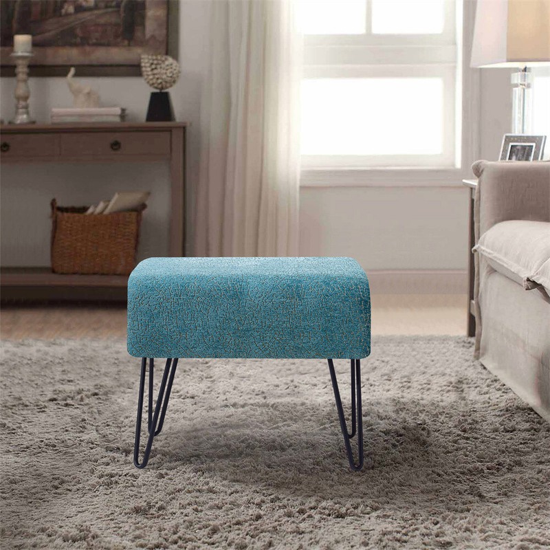 Stool Pouffe Jacquard Chenille Foot Rest Ottoman Bench Modern Vanity Stool Chair gallery
