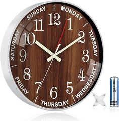 Black Backwards Wall Clock Runs Counterclockwise 12 Inch Battery Operated Rou…