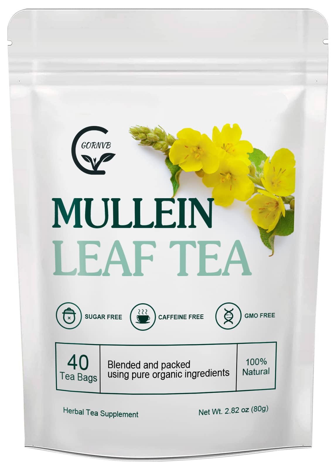 Mullein Leaf Tea Bags - Lungs Cleanse and Respiratory Support, Herbal Teas, C... gallery