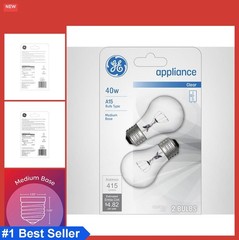 Incandescent Light Bulbs 40 Watt A15 Soft White 2 Pack Dimmable E26 Base