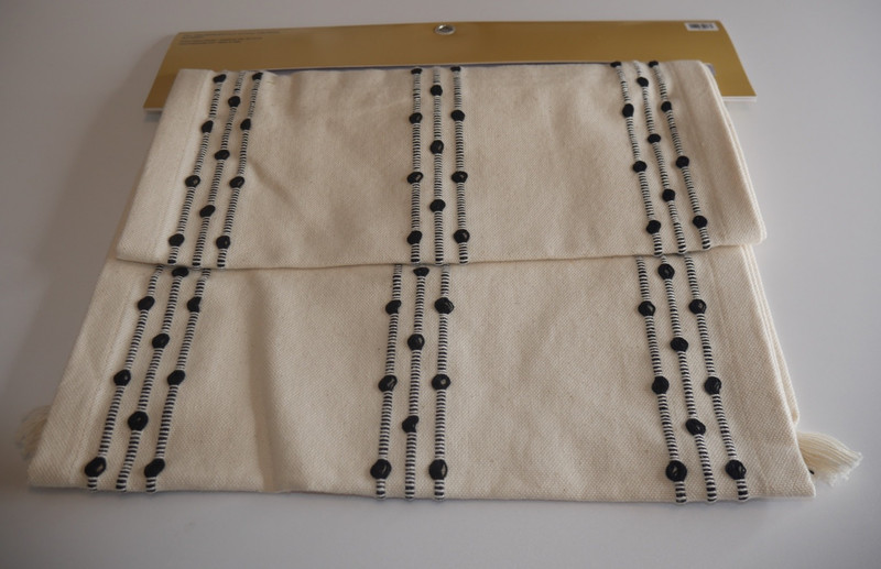 Robert Stanley Table Runner 14” x 72” Beige Black Farmhouse 100% Cotton NWT gallery
