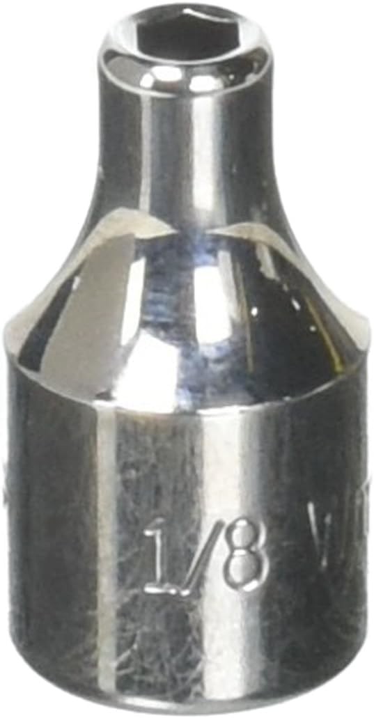 1/4 Inch Drive Shallow SAE Socket 6 Point 1/8 Inch Chrome Finish gallery