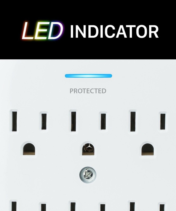 6 Outlet Extender Surge Protector Multi Plug Wall Adapter Tap 1200J [ETL Listed] gallery