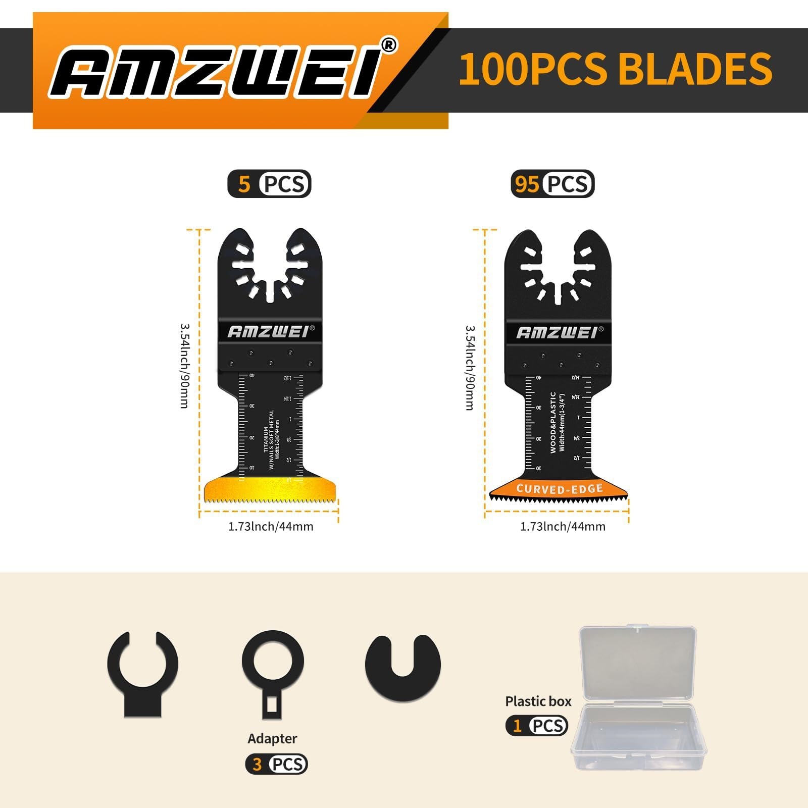 100PCS Oscillating Tool Blades, Titanium & HCS Oscillating Saw Blades for Metal/ gallery