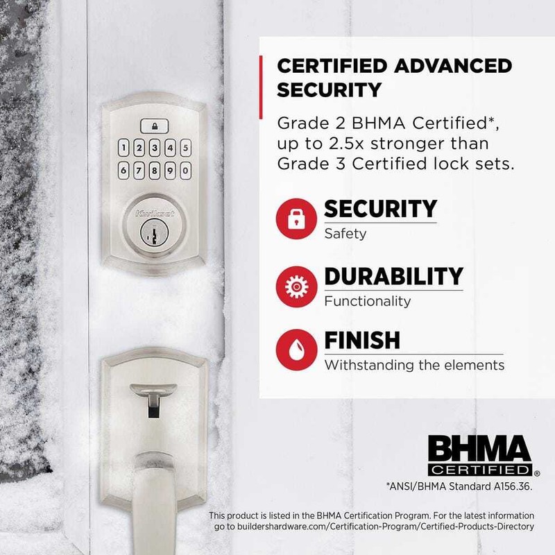 Kwikset SmartCode 260 Satin Nickel Electronic Deadbolt Keypad, SmartKey Security gallery