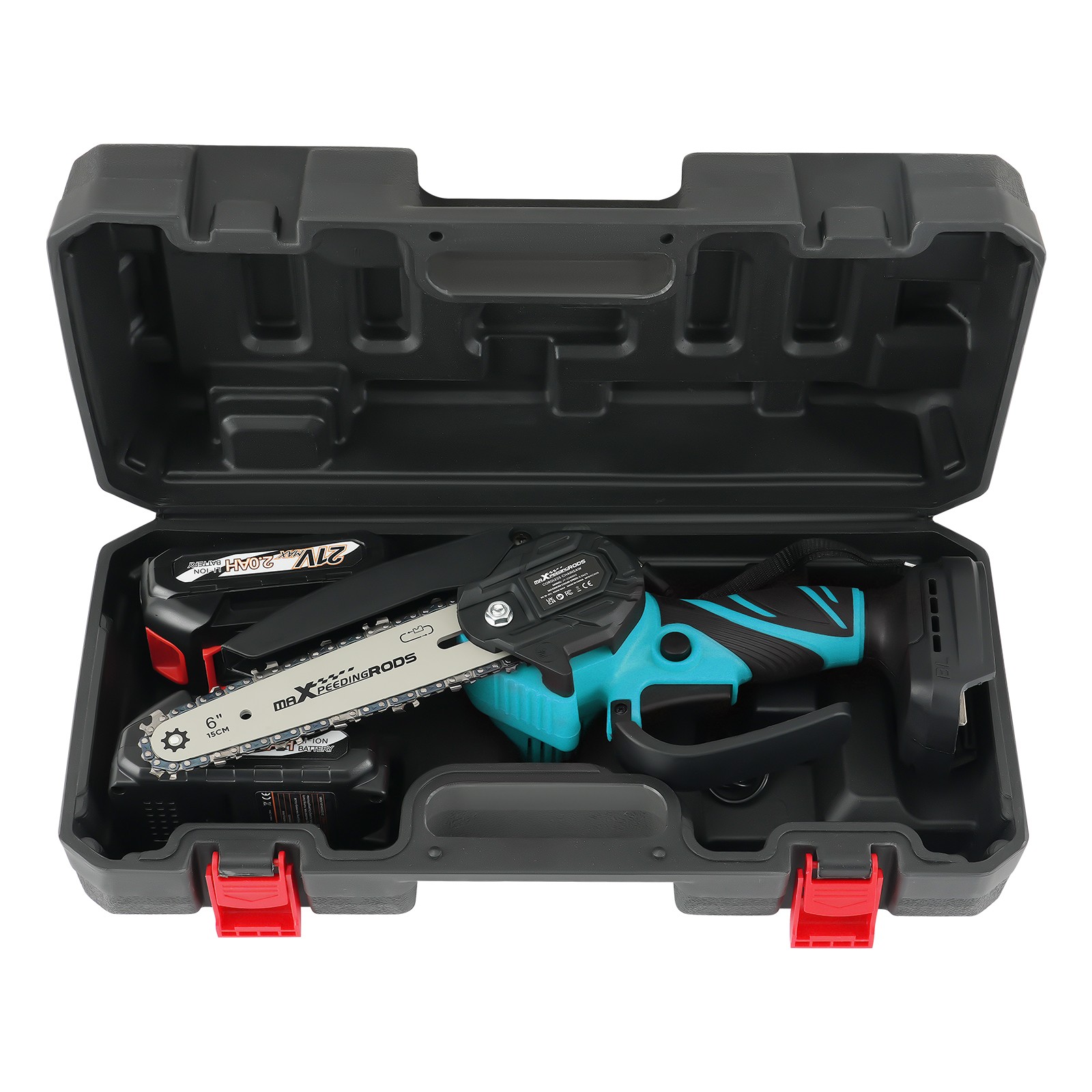 24/6inch Electric for Mini Chainsaw Handheld Cordless Saw with 2 Batteries gallery