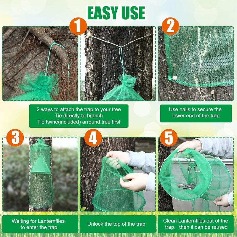 16 Pack Spotted Lanternfly Traps Lantern Fly Killer Mesh Tree Trap with Jute Rop gallery