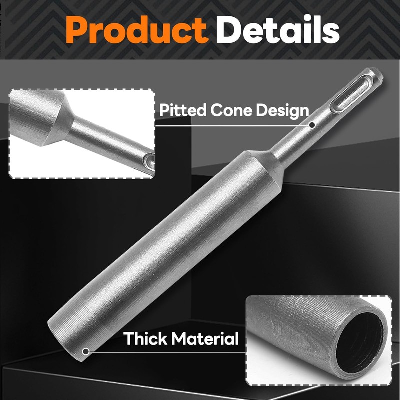 5/8" SDS Plus Ground Rod Driver for Rotary Hammer, Steel Tool for Grounding App gallery