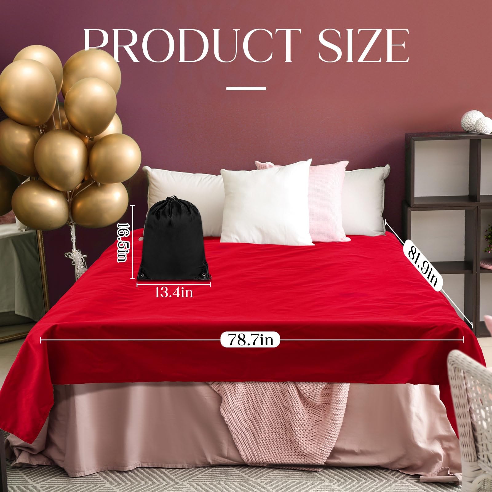 Waterproof Blanket Queen Size Red TPU Mattress Protector Pet Mat 78x82 Inch gallery