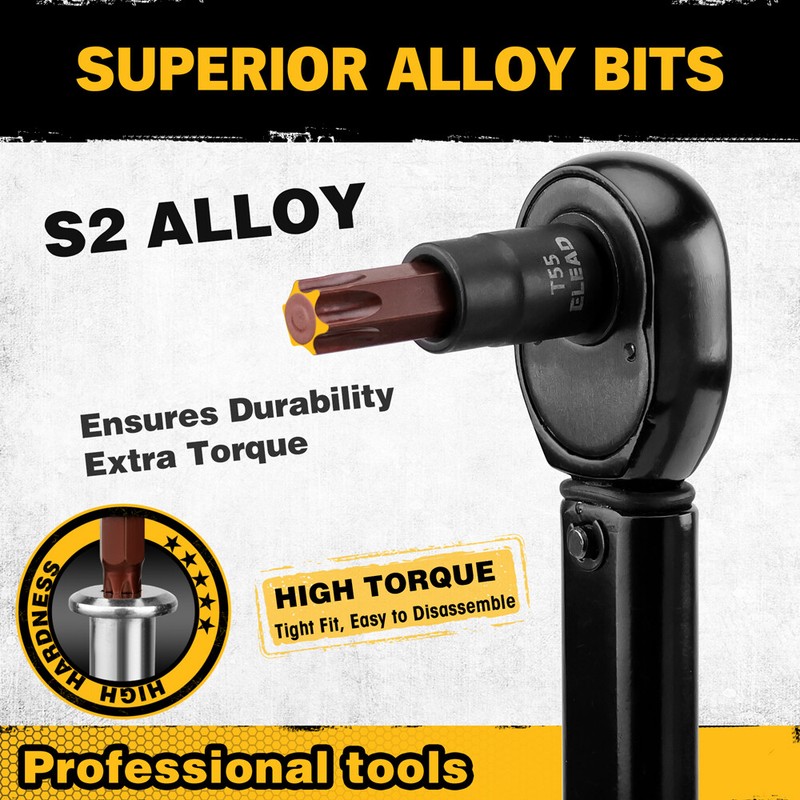 31PC Torx Bit Socket Set T8-T70 & E-Torx E4-E24 S2 Alloy Steel Star Premium CR-V gallery