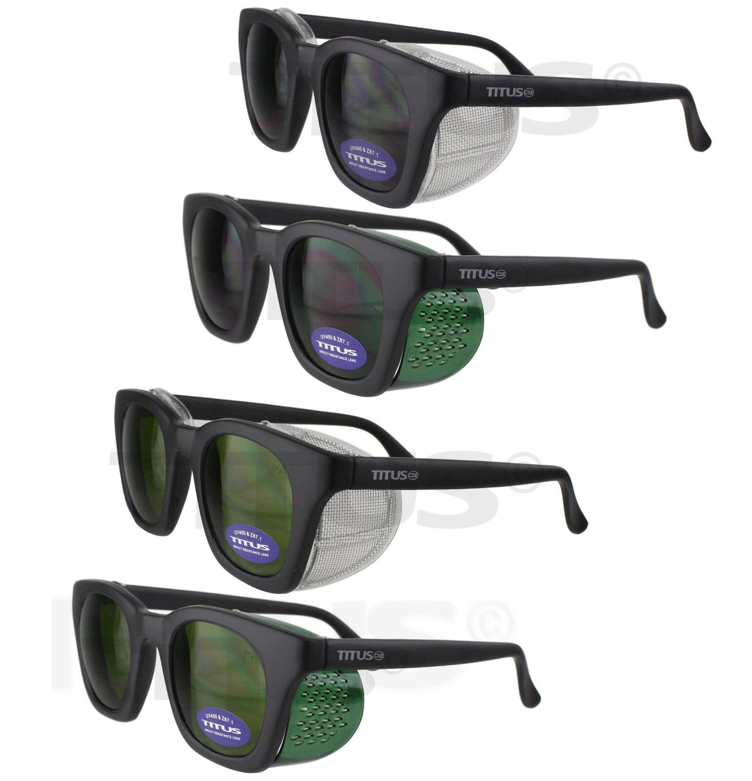 Titus Retro Style Safety Welding Glasses Goggles Side Shields Z87 ANSI IR #3 #5 gallery