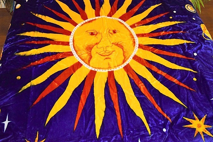 ☀️NEW 5 POUNDS SOFT QUEEN KOREAN MINK BLANKET Sun Moon Stars Universe Cosmic gallery