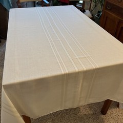 Rectangular Tablecloth Polyester Ivory 77 x 60 Inches Delicate Details