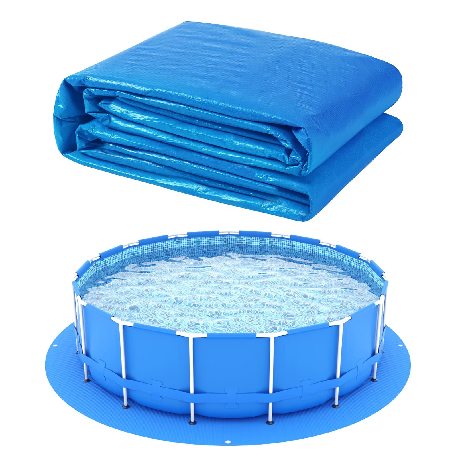 Heavy Duty 10x10 Ft Swimming Pool Ground Cloth Tarpaulin Protector Mat gallery