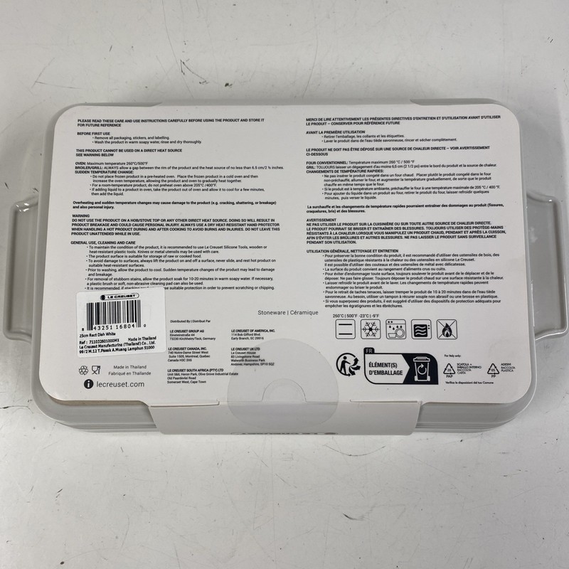 LE CREUSET Rectangular Baking Dish 9 3/4 X 6 5/8 In. 1.5 1 1/2 Qt WHITE gallery