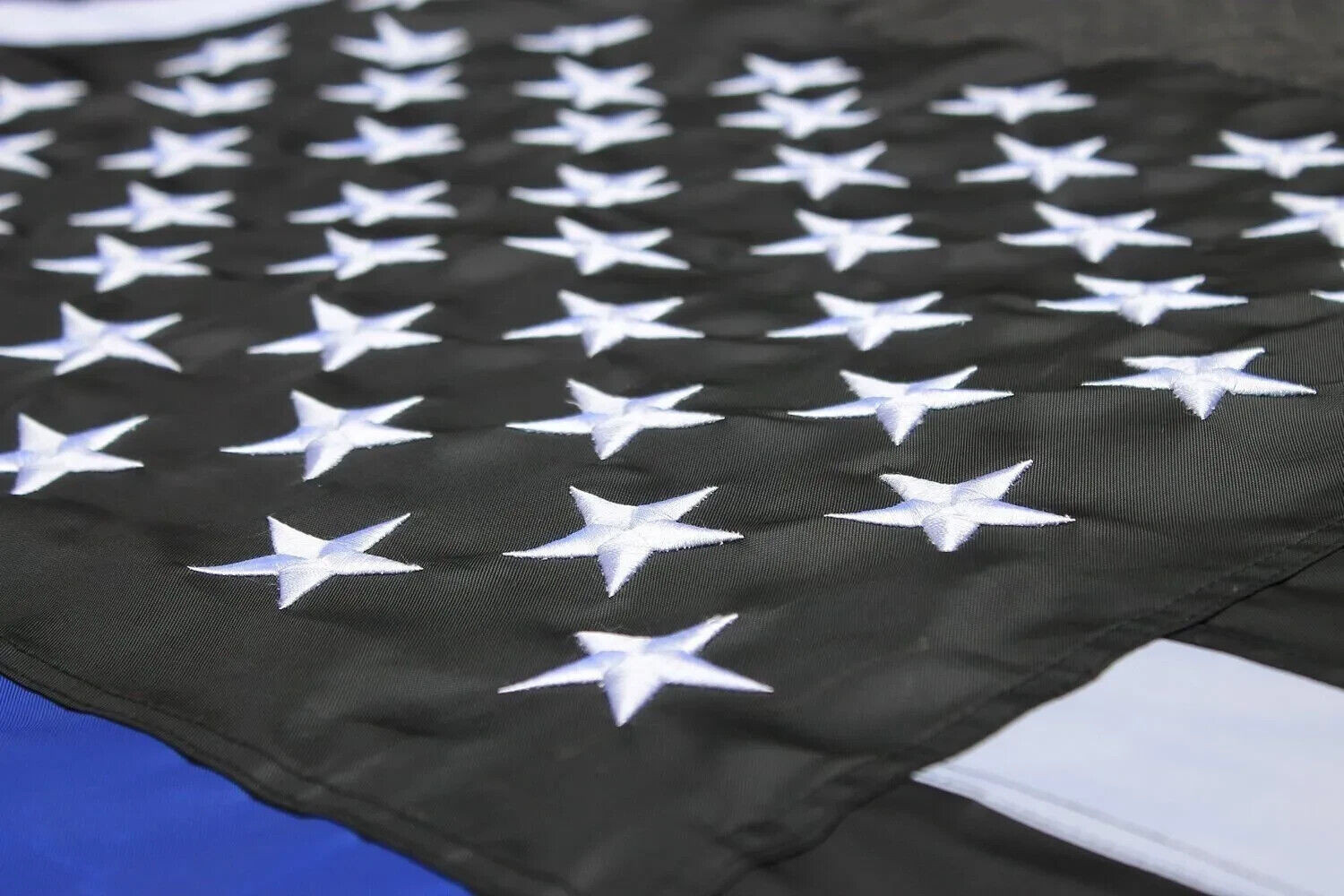 Thin Blue Line American Flag Police with Embroidered Stars and Sewn Stripes 3x5 gallery