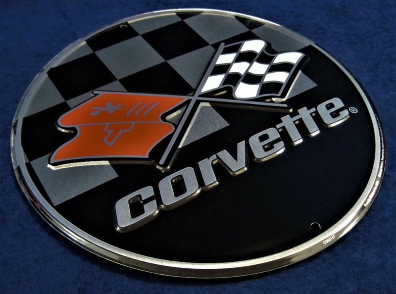 CORVETTE Checkered Chevrolet Embossed Metal Sign -Garage Shop Bar Man Cave Décor gallery