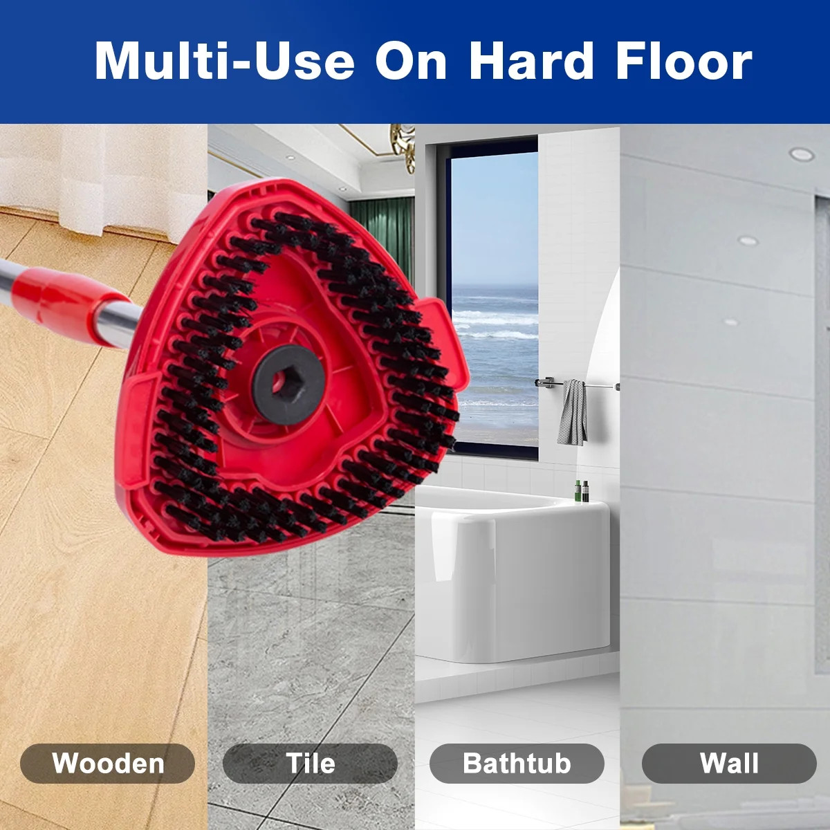2 Pack Scrub Brush Replacement Head Spin Mop Head Base Hard Bristle Cleaning gallery