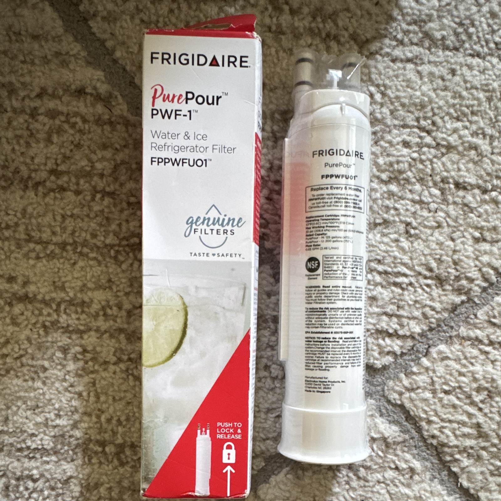 Frigidaire PurePour PWF-1 Refrig Water & Ice Filter, 200 Gal FPPWFU01 2 Pack gallery