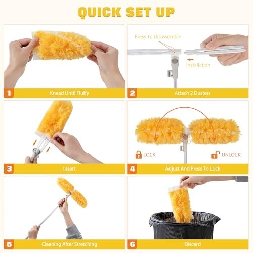 6ft Extendable Duster with 20 Refills, 360° Heavy Duty Microfiber Kit for Cleani gallery