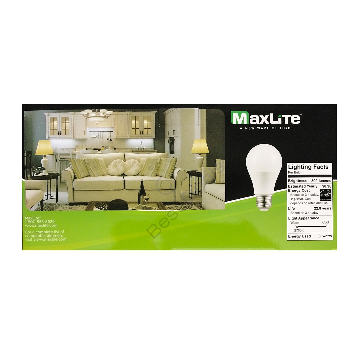 96 Pack Maxlite 60W Equivalent LED Light Bulb Soft White 2700K A19 E26 Dimmable gallery